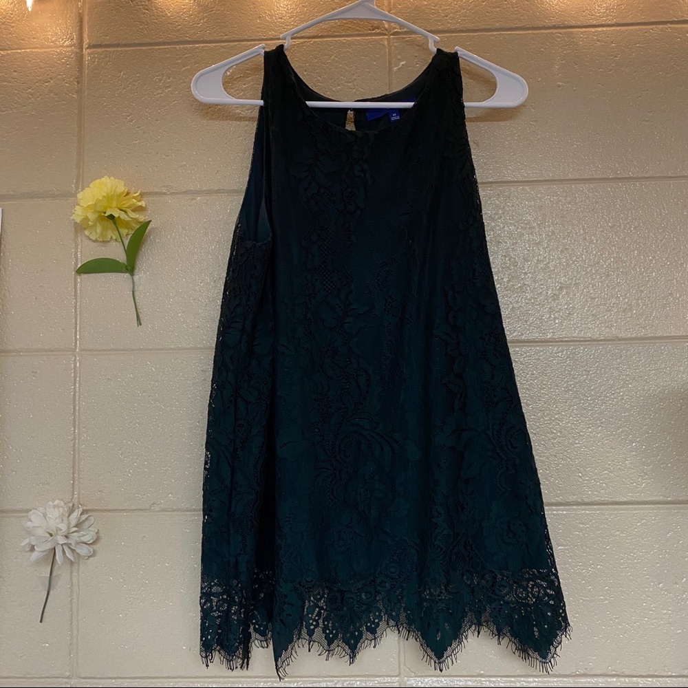 APT 9 deep green lace tank top